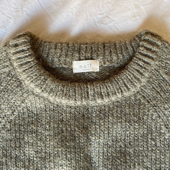 Naïf Montreal green wool bell-sleeved sweater - Picture 4 of 6